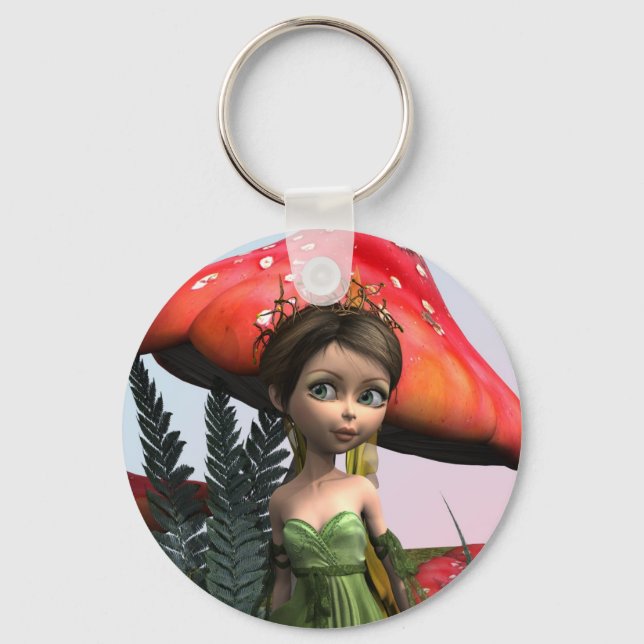 Fairy in Woodland Key Ring (Front)