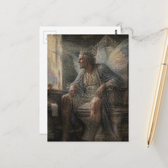 Fairy King on His Porcelian Throne Postcard (Front/Back In Situ)