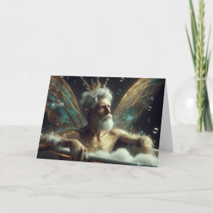 Fairy King Takes a Bath in a Gold Tub Card
