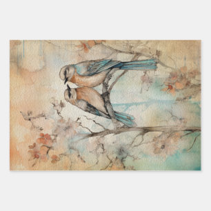 Fairy Land Spring Forest Birds No1 Wrapping Paper Sheet