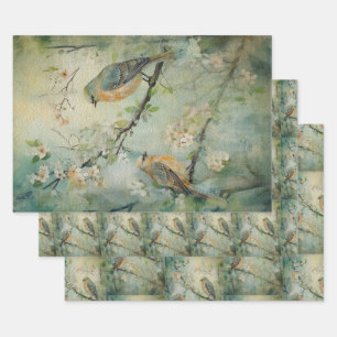 Fairy Land Spring Forest Birds No2 Wrapping Paper Sheet