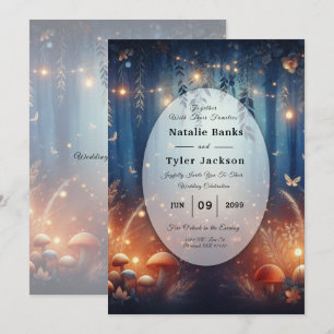 Fairy Lights and Moonlit Forest Magic Wedding Invitation