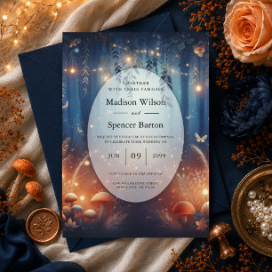 Fairy Lights and Moonlit Forest Magic Wedding Invitation
