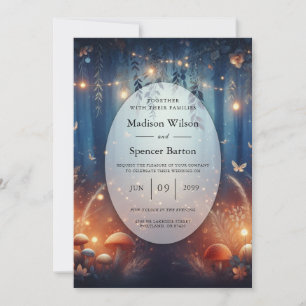 Fairy Lights and Moonlit Forest Magic Wedding Invitation