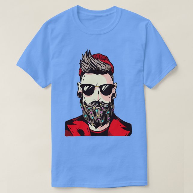 Fairy Lights Beard for Beard Growth Lover 2 T-Shirt (Design Front)