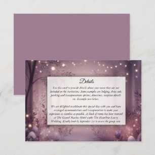 Fairy Lights in Woodland Glow Wedding Enclosure Card