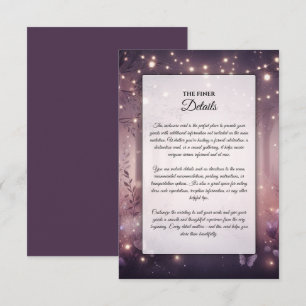 Fairy Lights in Woodland Glow Wedding Enclosure Card