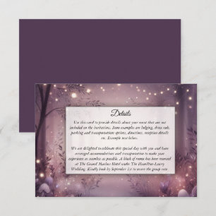 Fairy Lights in Woodland Glow Wedding Enclosure Card
