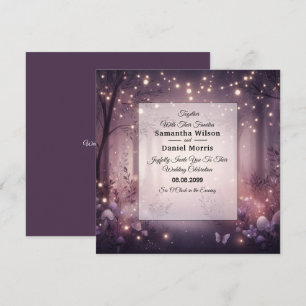 Fairy Lights in Woodland Glow Wedding Invitation