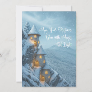 Fairy Lights on the Winter Cliffs Holiday Card