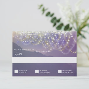 Fairy Lights Violet Purple Wedding Invitation