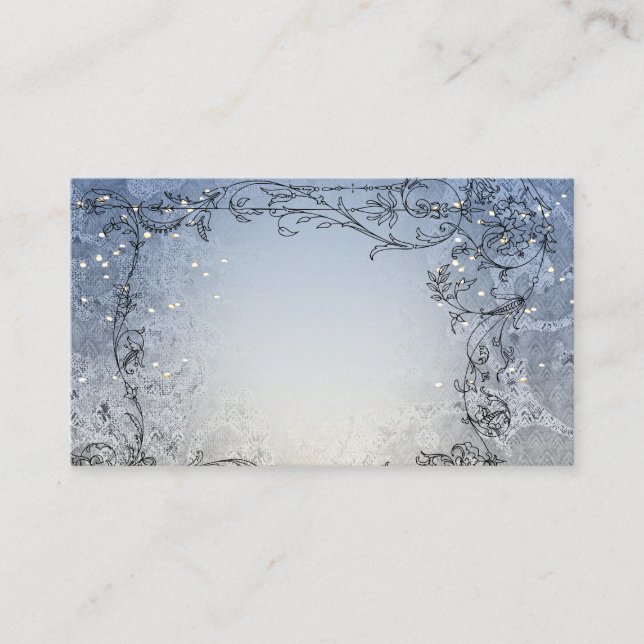 Fairy Lights Whimsy Blue Place Cards (Front)