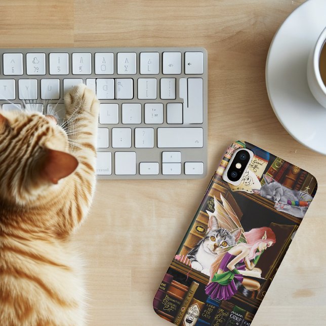 Fairy Magical Cats Enchanted Library Books Case-Mate iPhone Case (Creator Uploaded)
