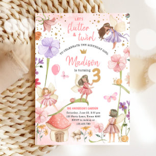 Fairy Magical Forest Garden Girl Fairy Birthday In Invitation