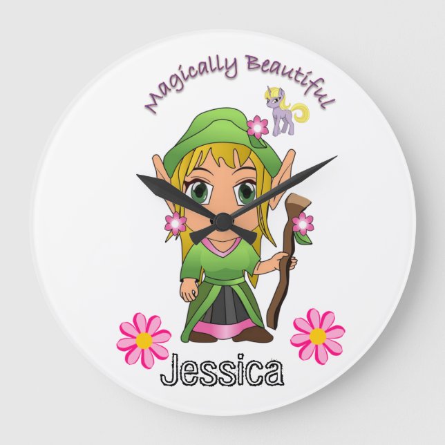 Fairy Magically Beautiful Floral  Clock (Front)