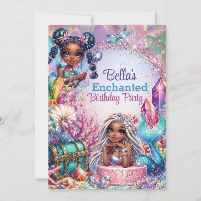 Fairy Mermaid Fantasy Party Invitation (Front)