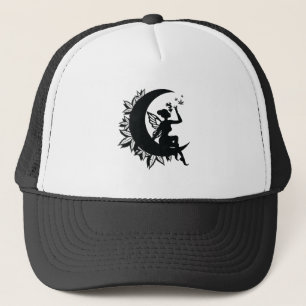 Fairy Moon and Leaf Smoking Trucker Hat