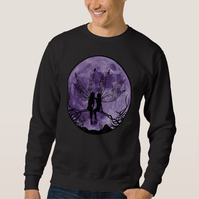 Fairy Moonlight Mystical Magical Fairies Forest Fa Sweatshirt (Front)