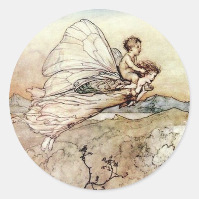 Fairy Mother and Baby Flying Sticker (Front)