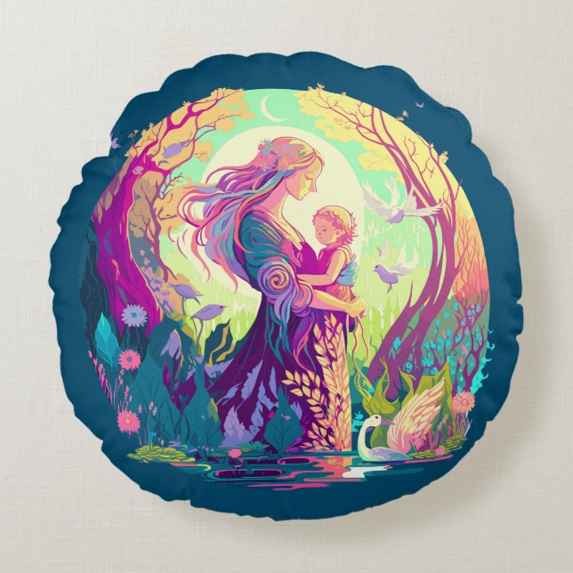 Fairy Mother Round Cushion (Front)