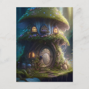 Fairy Mushroom House Postcard