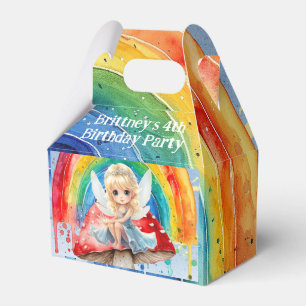 Fairy Mushroom Paint Rainbow Girl Birthday Party Favour Box
