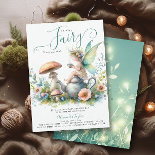 Fairy Mushroom Wild Flowers Baby Tea Girl Shower Invitation
