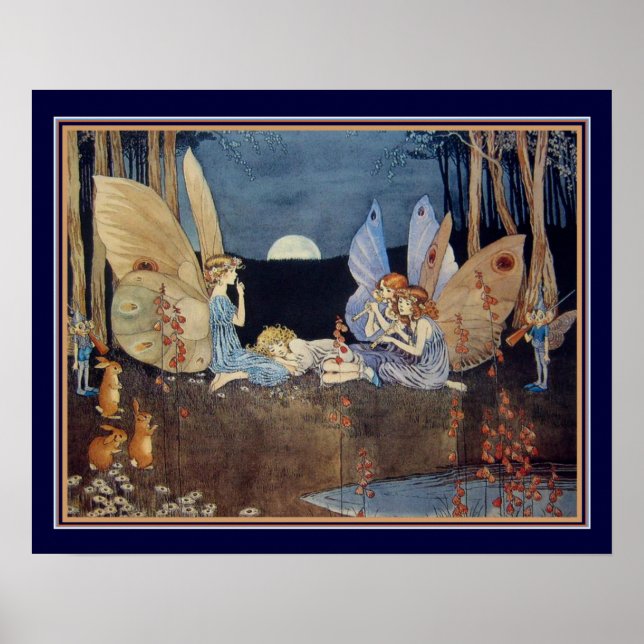 "Fairy Music" ca. 1919 Ida Outhwaite 16x20 Print (Front)