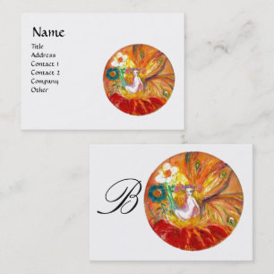 FAIRY OF THE FLOWERS MONOGRAM, Red Yellow White Business Card