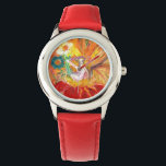 FAIRY OF THE FLOWERS, Red Yellow<br><div class="desc">Whimsical , colourful and vibrant flower fairy , acrylic painting .(c) by Bulgan Lumini</div>
