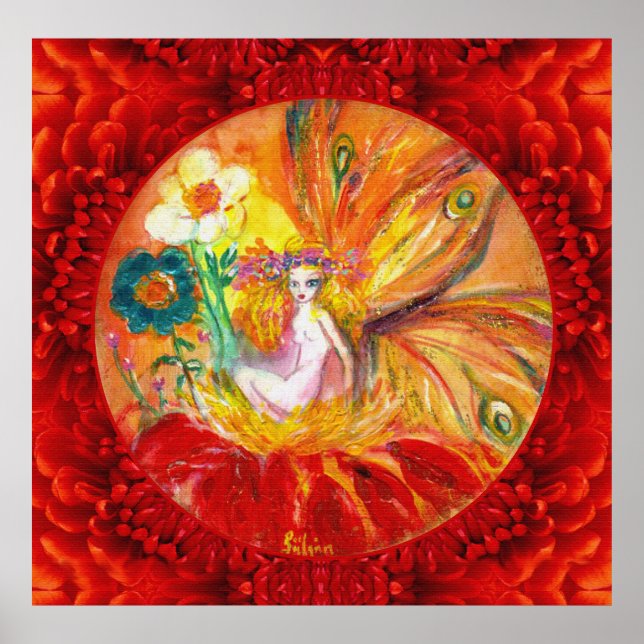 FAIRY OF THE FLOWERS, Red Yellow Fantasy Poster (Front)