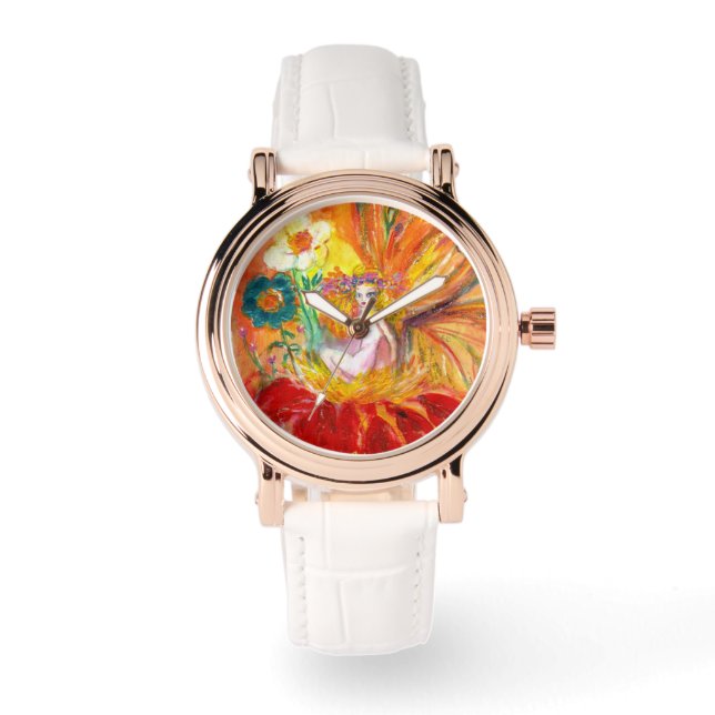 FAIRY OF THE FLOWERS, Red Yellow Fantasy Watch (Front)