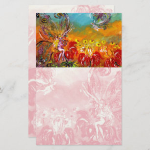 FAIRY OF THE RED FLOWERS Fantasy Stationery