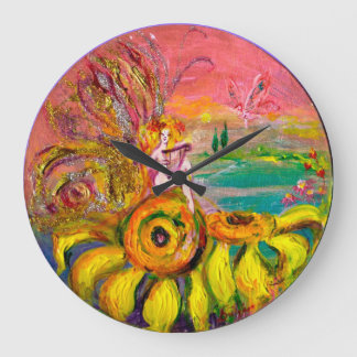 FAIRY OF THE SUNFLOWERS LARGE CLOCK