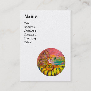 FAIRY OF THE SUNFLOWERS yellow pink white pearl Business Card
