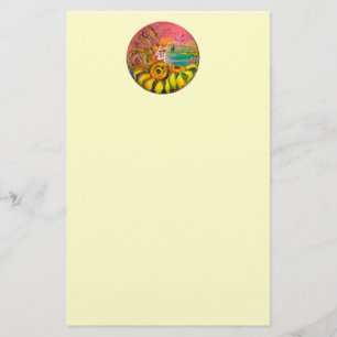 FAIRY OF THE SUNFLOWERS yellow pink white Stationery