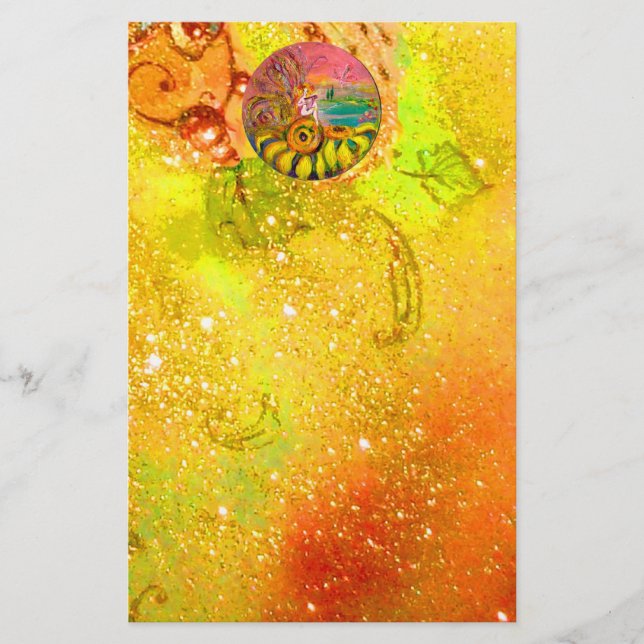 FAIRY OF THE SUNFLOWERS yellow red brown Stationery (Front)