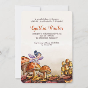 Fairy on a Mushroom Invitation