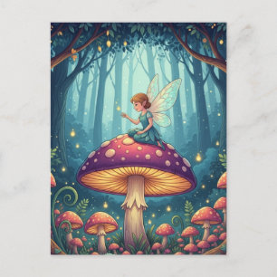 Fairy on a Mushroom Postcard