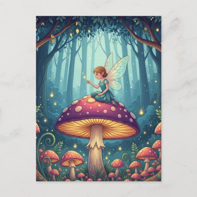 Fairy on a Mushroom Postcard (Front)