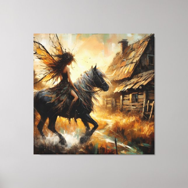 Fairy on Horseback Canvas Print (Front)