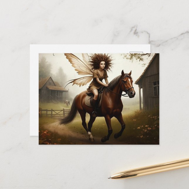 Fairy on Horseback Postcard (Front/Back In Situ)