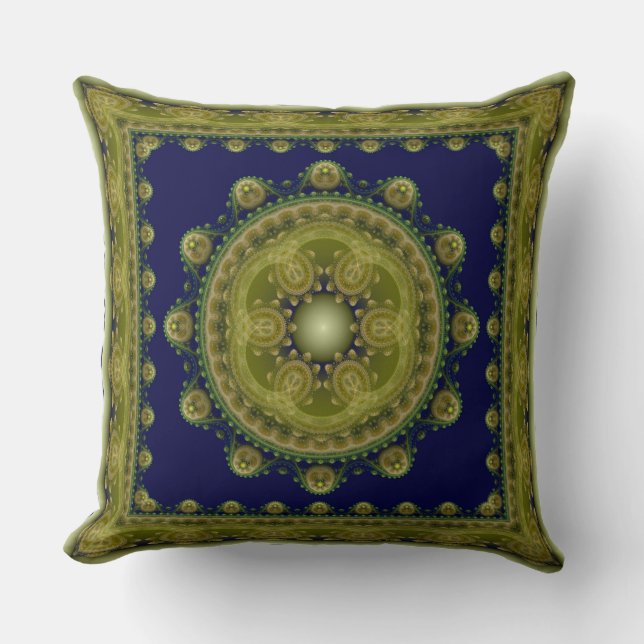 Fairy oriental fractal framed pattern cushion (Front)