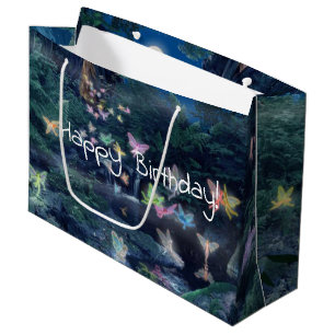 fairy party birthday large gift bag