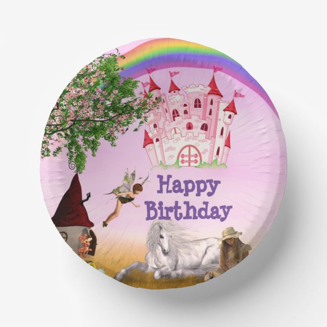 Fairy Party Designed Paper Bowl Plate (Front)