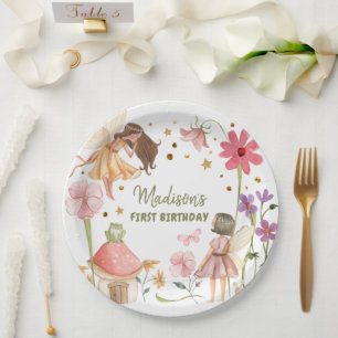 Fairy Party Enchanted Forest Garden Fairy Birthday Paper Plate