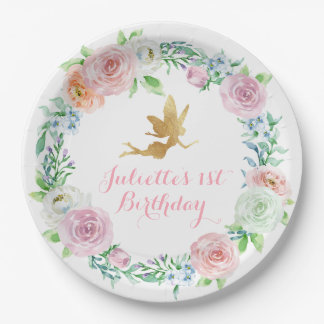 Fairy Party Plates, Fairy Birthday or Baby Shower Paper Plate
