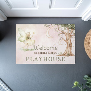 Fairy personalised kids playhouse welcome doormat