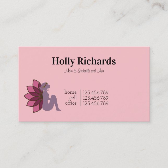 Fairy pink Mummy calling card (Front)