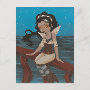 fairy pirate ship sea Post Card